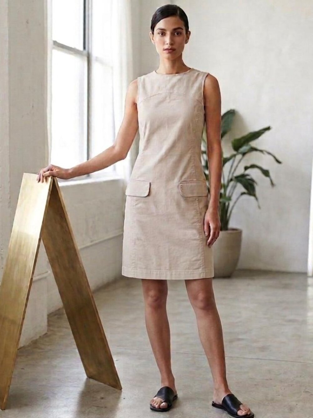 Jil Sander Navy line light grey dress, size EU 34/ US S